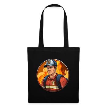 Feuerwehrmann - Stoffbeutel - Schwarz - Vorne