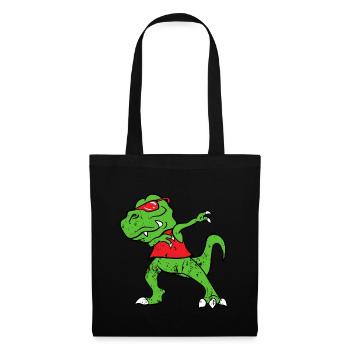 Retro Vintage Grunge Style Dabbing Dab T-Rex - Stoffbeutel - Schwarz - Vorne