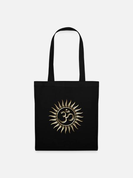 Om Sonne, Buddhismus, Yoga, Spiritell, Meditation - Stoffbeutel - Schwarz