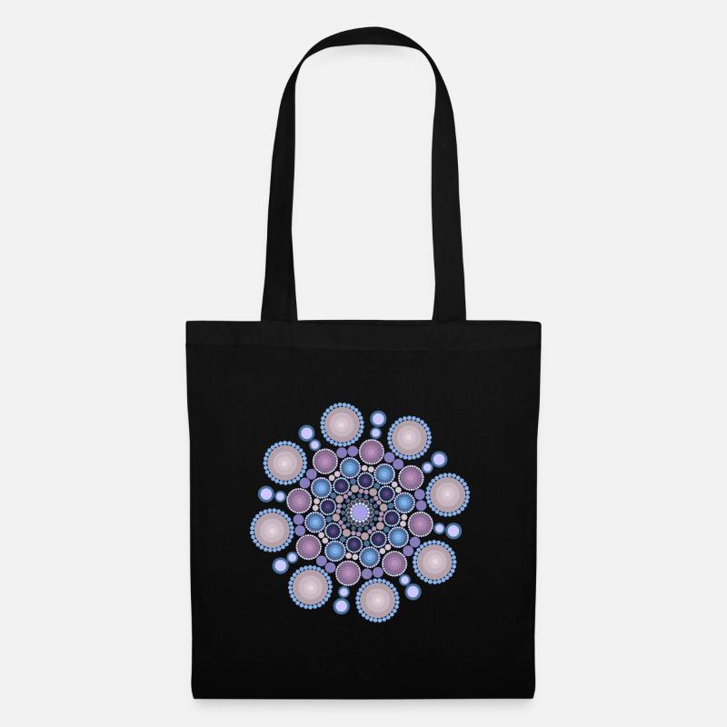 Dot Mandala Design - Stoffbeutel - Schwarz