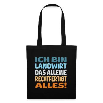 ich bin Landwirt - Stoffbeutel - Schwarz - Vorne