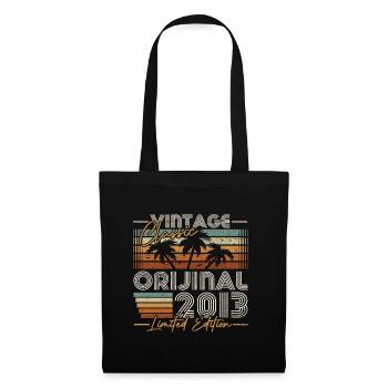 Jahrgang 2013, Geburtstagsgeschenk für Geboren im Jahr 2013 - Stoffbeutel - Schwarz - Vorne