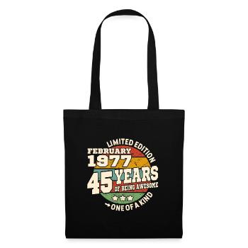 Born in february 1977 - 45 years - Tote Bag - black - Front