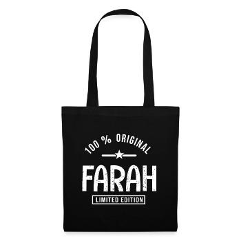 Farah personalisierten arabischen Vornamen Farah - Stoffbeutel - Schwarz - Vorne