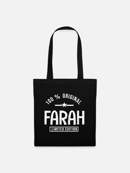 Farah shirt personnalisé prénom arabe Farah - Sac en tissu - noir