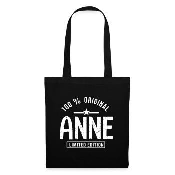 Anne shirt personnalisé prénom anne - Sac en tissu - noir - Devant