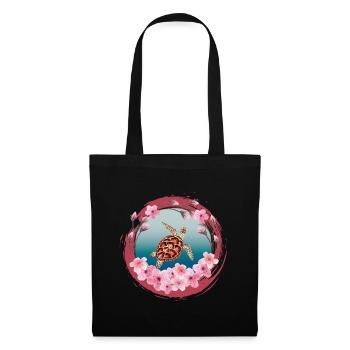 Turtle_Cherry-Blossom - Stoffbeutel - Schwarz - Vorne