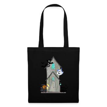 Halloween Spukhaus - Stoffbeutel - Schwarz - Vorne