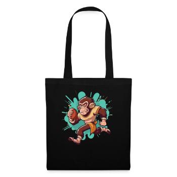 Super Bowl Monkey: Playful Football Design Print! - Sac en tissu - noir - Devant