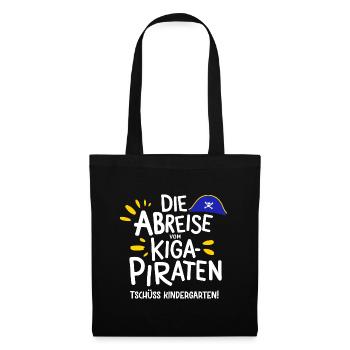 Kiga-Piraten Abreise Abschluss Kita Absolvent Gesc - Stoffbeutel - Schwarz - Vorne