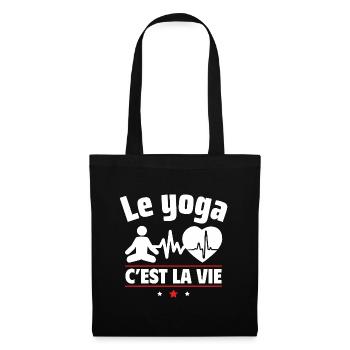 le yoga c est la vie,Yoga,Yogi,Sport - Sac en tissu - noir - Devant
