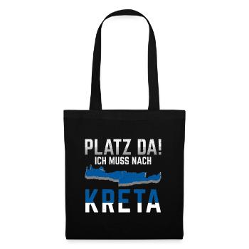 Platz da Kreta Griechenland Urlaub - Stoffbeutel - Schwarz - Vorne
