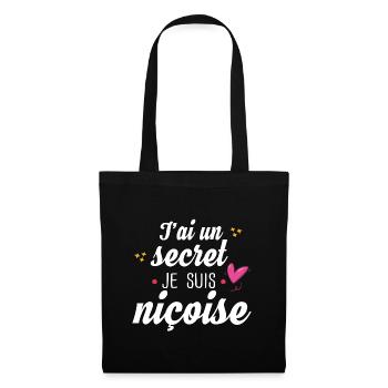 Niçoise Nice Femme Cadeau Coeur Rose Secret Humour - Sac en tissu - noir - Devant