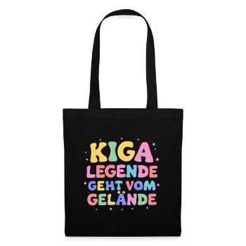 Kiga-Legende Abschiedsgeschenk: Kita Abgänger Abso - Stoffbeutel - Schwarz - Vorne