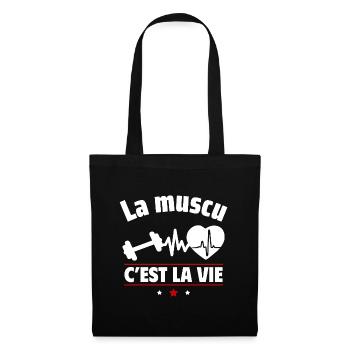 la muscu c est la vie,musculation,musclé - Sac en tissu - noir - Devant