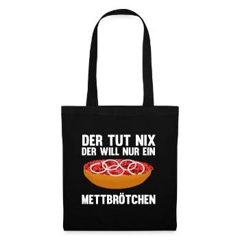 Mett Liebhaber Mettbrötchen - Stoffbeutel - Schwarz - Vorne