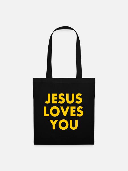 Jesus loves you - Stoffbeutel - Schwarz