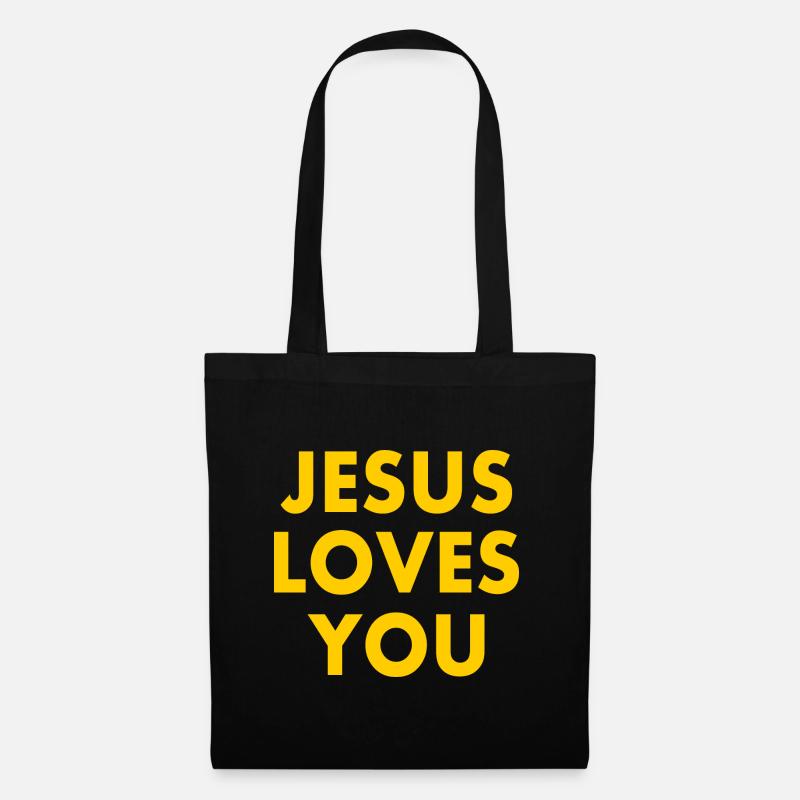 Jesus loves you - Stoffbeutel - Schwarz