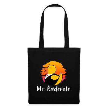 Badeente Gummiente - Stoffbeutel - Schwarz - Vorne