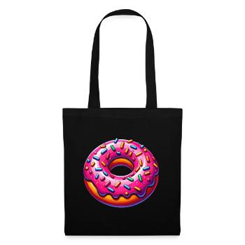 Lebendiger Donut-Genuss - Stoffbeutel - Schwarz - Vorne