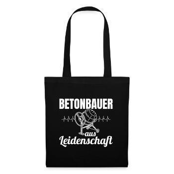 Betonbauer aus Leidenschaft - Stoffbeutel - Schwarz - Vorne