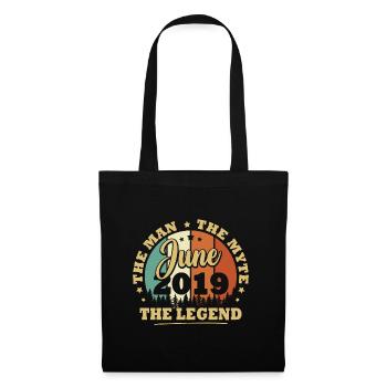 Juin 2019, 4 Ans Anniversaire garçons et filles - Sac en tissu - noir - Devant