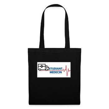 etudiant médecin - Sac en tissu - noir - Devant