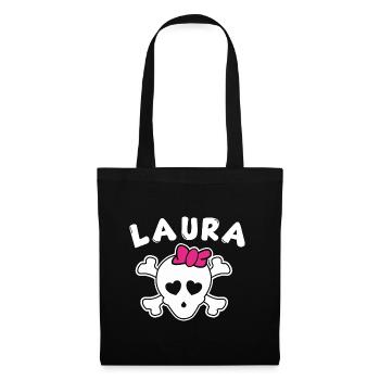 Pirate Laura Design pour Filles et Femmes - Sac en tissu - noir - Devant