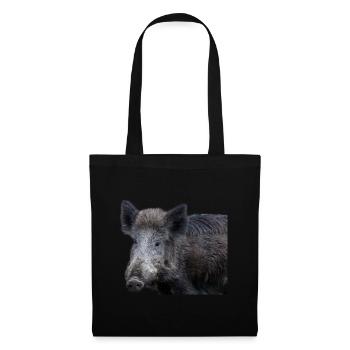 Sanglier Sanglier Porc Truie Cochon - Sac en tissu - noir - Devant