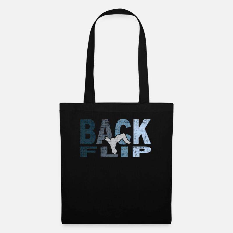 BackFlip, Silhouette, Geschenk, Sport, Akrobatik - Stoffbeutel - Schwarz