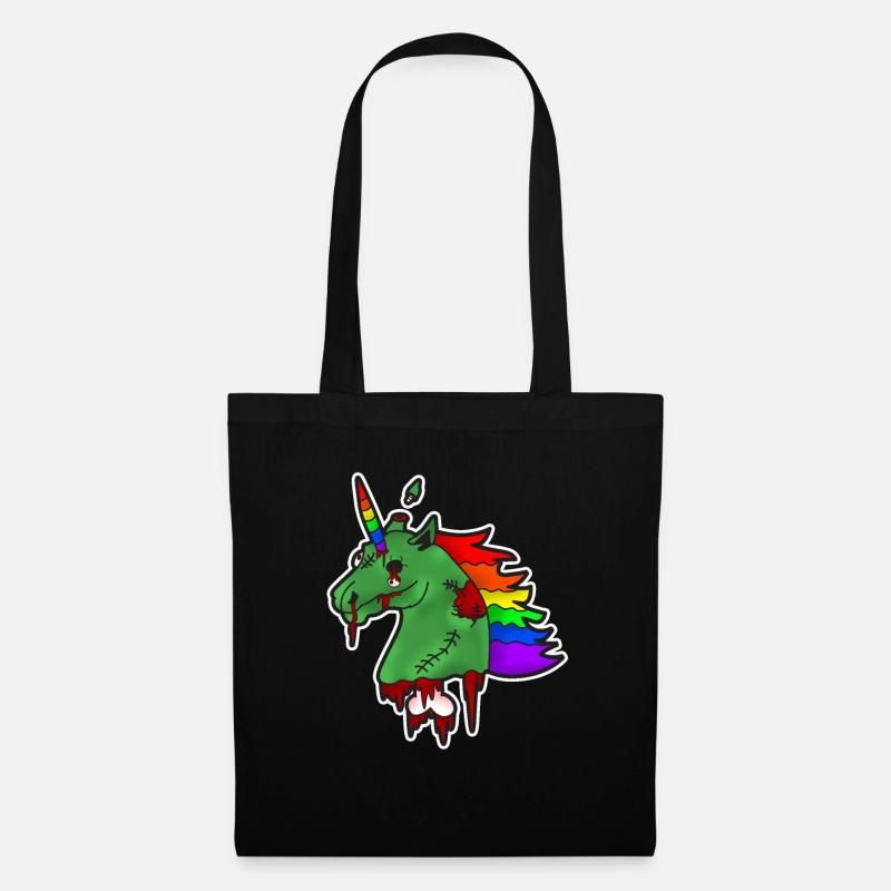 Zombie Einhorn - Stoffbeutel - Schwarz