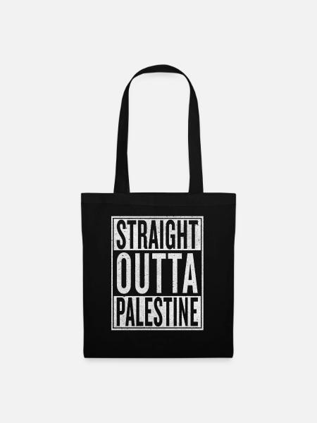 Straight Outta Palestine | Palestina Geschenk - Stoffbeutel - Schwarz