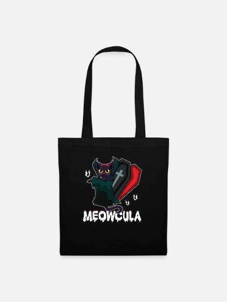 Meowcula Vampir Katze Halloween Kostüm Geschenk - Stoffbeutel - Schwarz