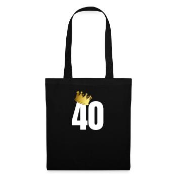 40 anniversaire numéro nombre couronne roi couronne - Sac en tissu - noir - Devant