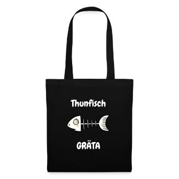 Thunfisch Gräta - Stoffbeutel - Schwarz - Vorne