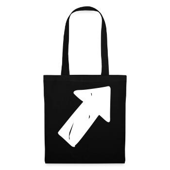 Flèche dessin esquisse blanc - Sac en tissu - noir - Devant