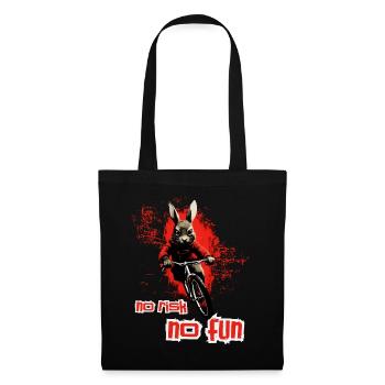 Raging hare on mountain bike: no risk no fun - Tote Bag - black - Front