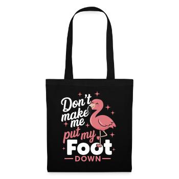 Flamingo Tier Rosa - Stoffbeutel - Schwarz - Vorne
