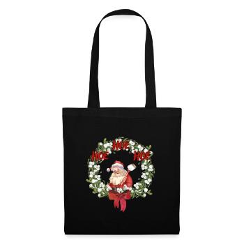Weihnachtsdesign mit lustiger Doppeldeutung - Stoffbeutel - Schwarz - Vorne