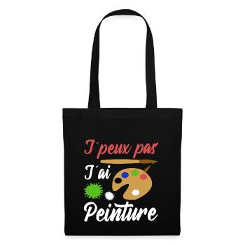 Peinture shirt je peux pas j´ai peinture artiste - Sac en tissu - noir - Devant