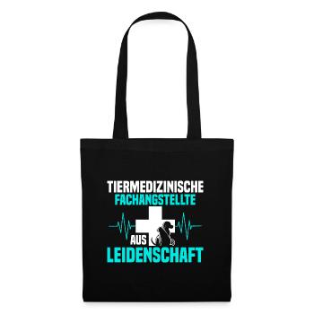 Tierarzthelferin aus Leidenschaft TFA Veterinär - Stoffbeutel - Schwarz - Vorne