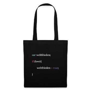 Nerdy Hippie La paix dans le monde - Sac en tissu - noir - Devant