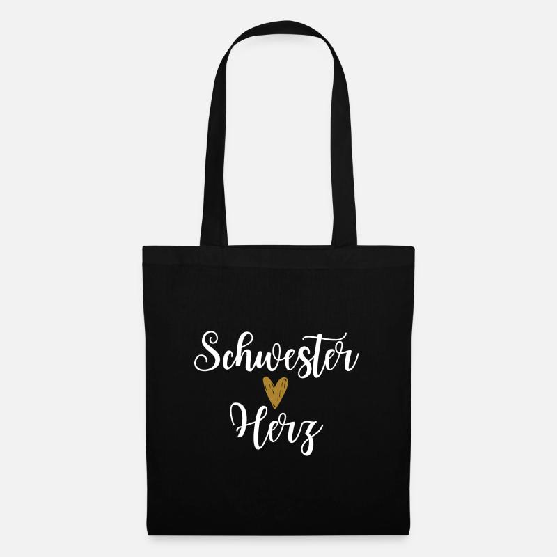 Schwesterherz Geschenk Schwestern - Stoffbeutel - Schwarz