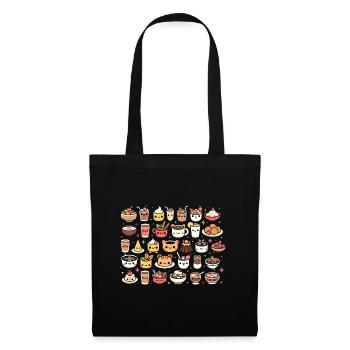 Délices culinaires kawaii - Sac en tissu - noir - Devant