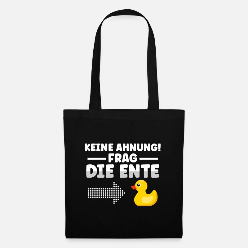 Frag die Badeente Gummiente - Stoffbeutel - Schwarz