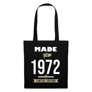 MADE IN 1972 geboren 1972 Jubiläum 50 Jahre - Stoffbeutel - Schwarz - Vorne