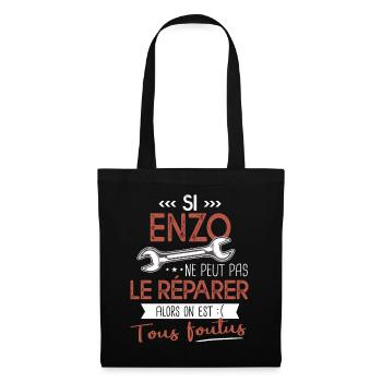 Si Enzo ne peut pas le réparer on est foutus - Sac en tissu - noir - Devant