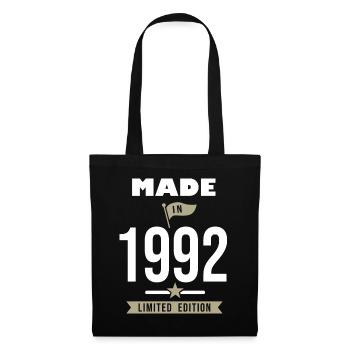 MADE IN 1992 born in 1992 birthday 29 years - Tote Bag - black - Front