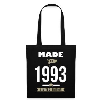MADE IN 1993 né en 1993 anniversaire 30 ans - Sac en tissu - noir - Devant