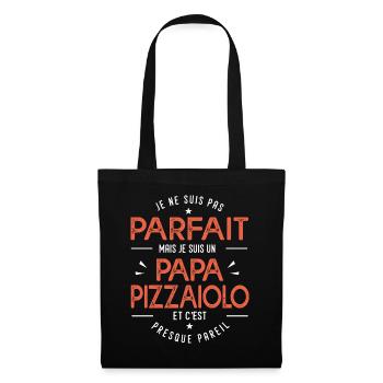 je suis un papa pizzaiolo cadeau pizzaiolo humour - Sac en tissu - noir - Devant